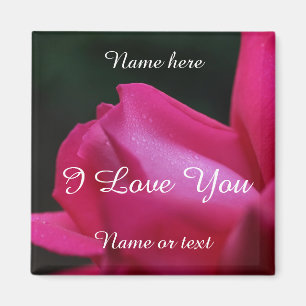 I Liebe You Red Rosenknospe Blumen Personalisiert Magnet