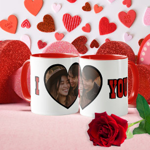I Liebe You Romantic red Heart Foto Tasse