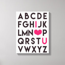 I LIEBE YOU - Romantische Alphabet Leinwand