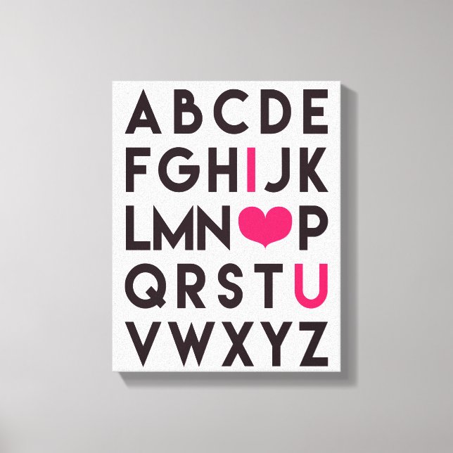 I LIEBE YOU - Romantische Alphabet Leinwand (Vorderseite)