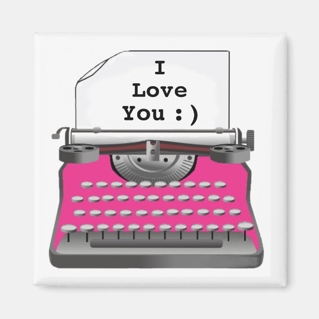 "I Liebe You" - Schreibmaschine Magnet (Vorne)