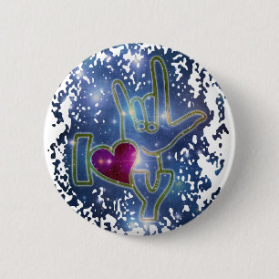 I LIEBE YOU / sign language Button