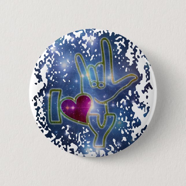 I LIEBE YOU / sign language Button (Vorderseite)