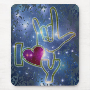 I LIEBE YOU / sign language Mousepad
