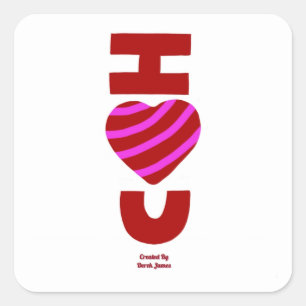I Liebe You Square Sticker