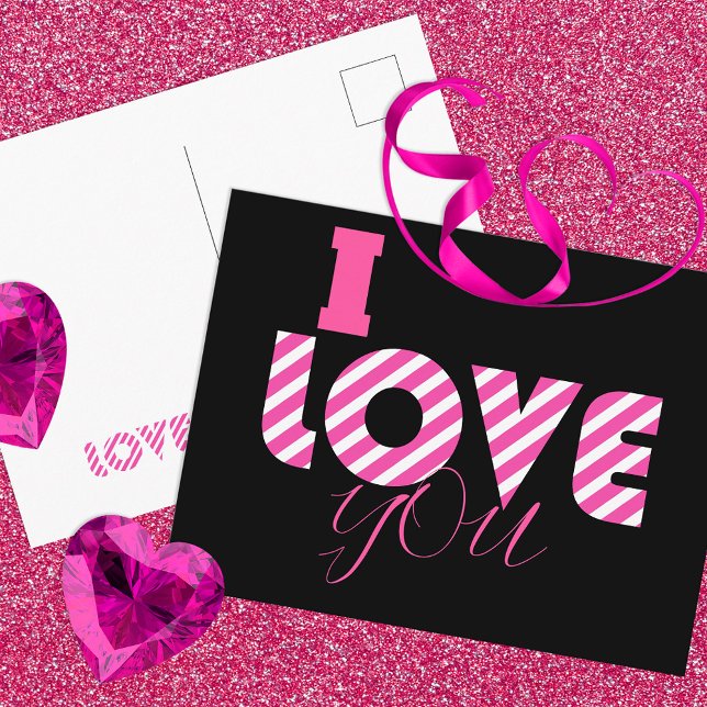 I Liebe You Stylish Trendy Chic Girly Schriftart S Postkarte (Von Creator hochgeladen)