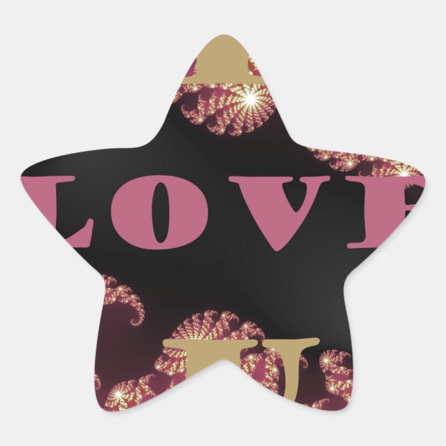 I Liebe You Sweetheart Stern-Aufkleber (Vorderseite)