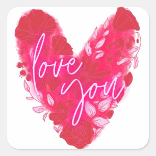 I Liebe You Sweetheart valentine Quadratischer Aufkleber