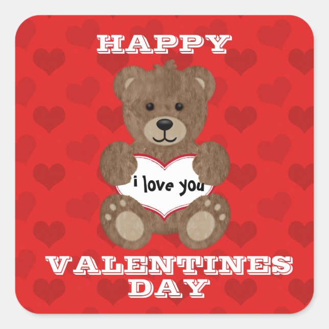I Liebe You Teddy Bären Sticker (Vorderseite)