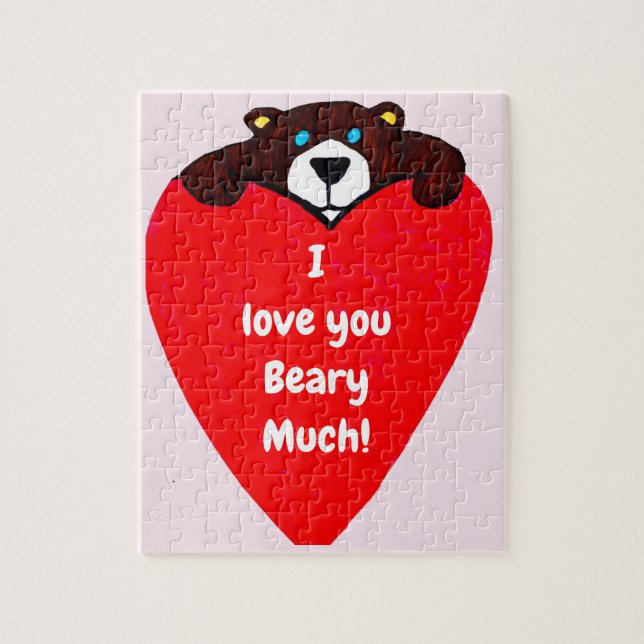"I LIEBE YOU", TEDDY BEAR Puzzle (Vertikal)