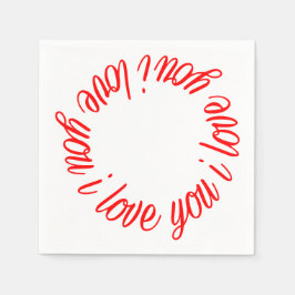 "I Liebe You" Text Napkins Serviette