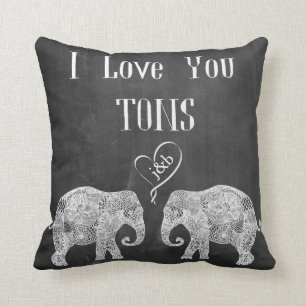 I LIEBE YOU TONS/Elephant Art/Wedding Personalisie Kissen