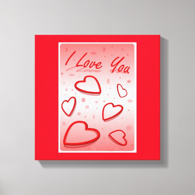 " I LIEBE YOU" VALENTINE HERZEN LEINWANDDRUCK (Vorderseite)