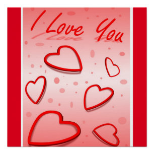 " I LIEBE YOU" VALENTINE HERZEN POSTER