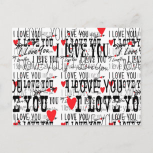 I LIEBE YOU Valentine Wedding Rett Date Postcard 3 Ankündigungspostkarte