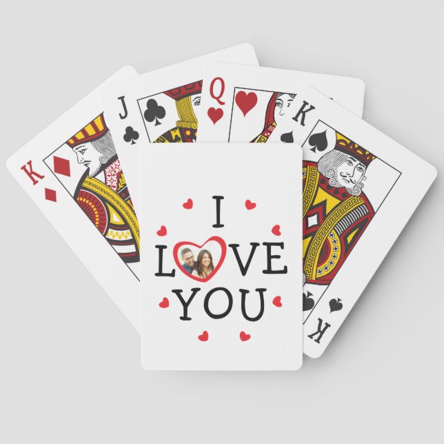 "I Liebe you" Valentinisches Foto Spielkarten (Rückseite)