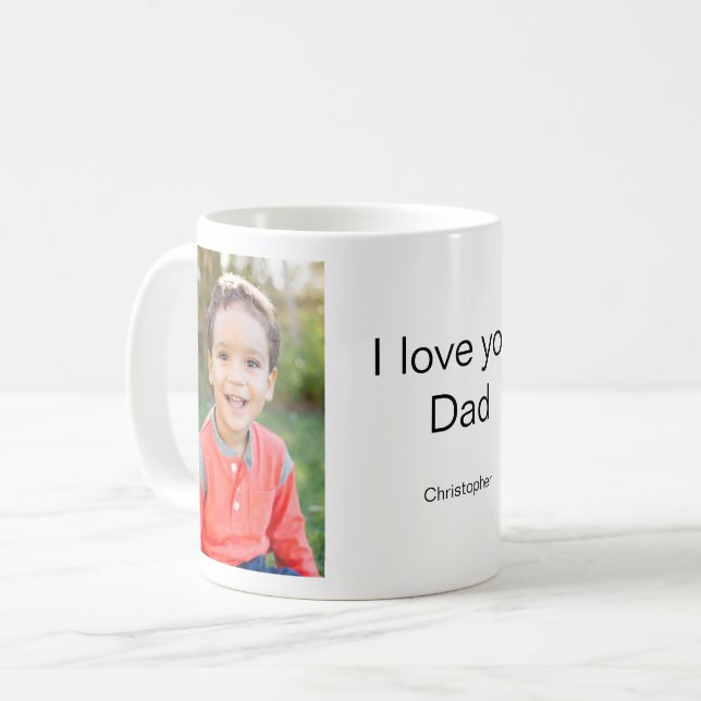 I Liebe You Vater Foto Kaffeetasse (Vorderseite Links)