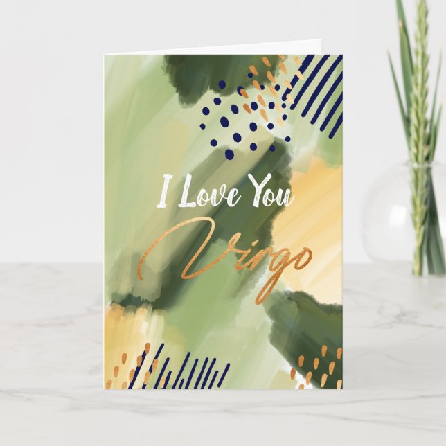 "I Liebe You, Virgo, Zodiac Abstrakt Card Karte (Vorderseite)