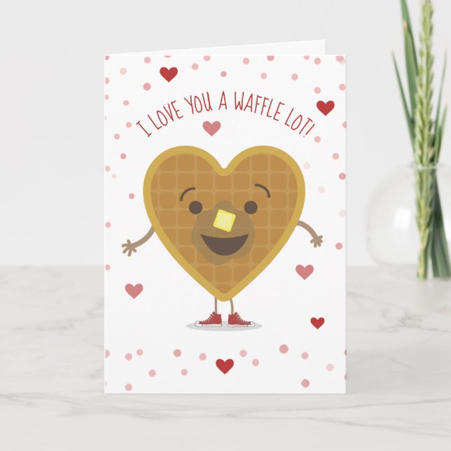 I Liebe You Waffle Heart Valentine Karte (Vorderseite)