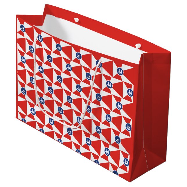 I Liebe You Wichita, Flag Geschenktasche Große Geschenktüte (Vorderseite Schrägansicht)