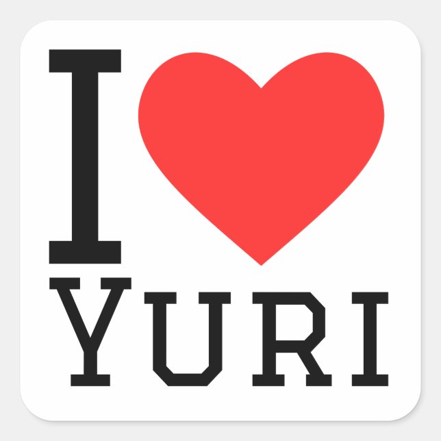 I Liebe yuri Quadratischer Aufkleber (Vorderseite)