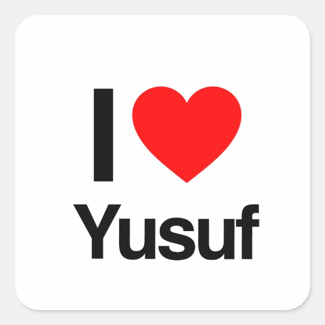 i Liebe yusuf Quadratischer Aufkleber (Vorderseite)