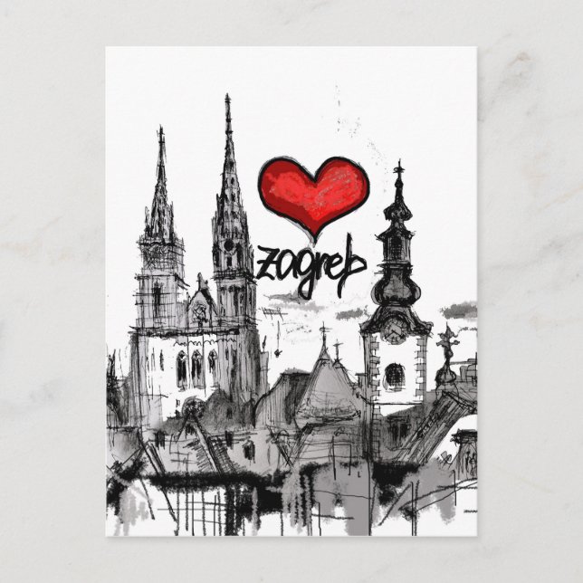 i Liebe Zagreb Postkarte (Vorderseite)
