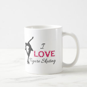 I LIEBE Zahl Skaten, Schneeflocken u. Skater Kaffeetasse