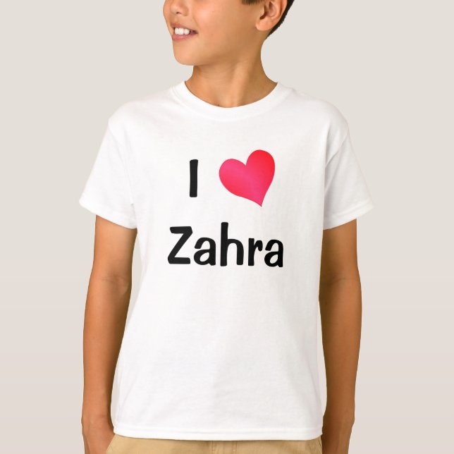 I Liebe Zahra T-Shirt (Vorderseite)