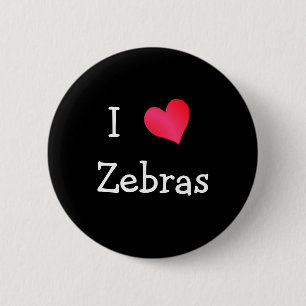 I Liebe Zebras Button