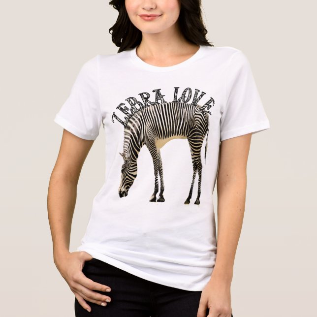 I Liebe Zebras - Maßgeschneidert Tri-Blend Shirt (Vorderseite)