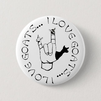 I Liebe-Ziegen ASL-Zeichen-Sprachhandsymbol Button