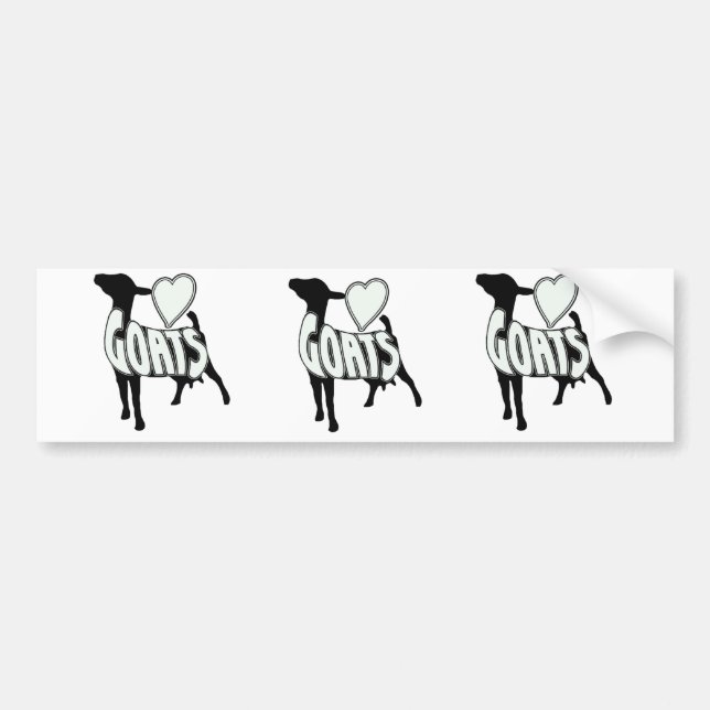 I LIEBE-ZIEGEN-LOGO-IKONE AUTOAUFKLEBER (Vorne)