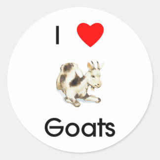 I Liebe Ziegensticker Runder Aufkleber