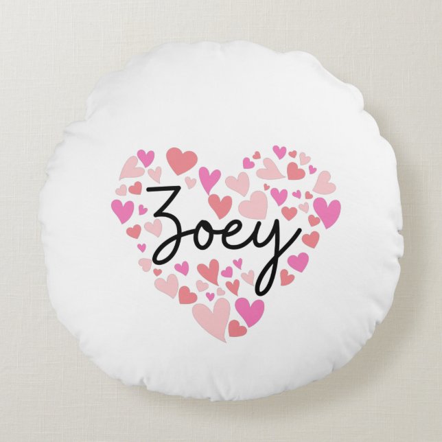 I Liebe Zoey Rundes Kissen (Vorderseite)