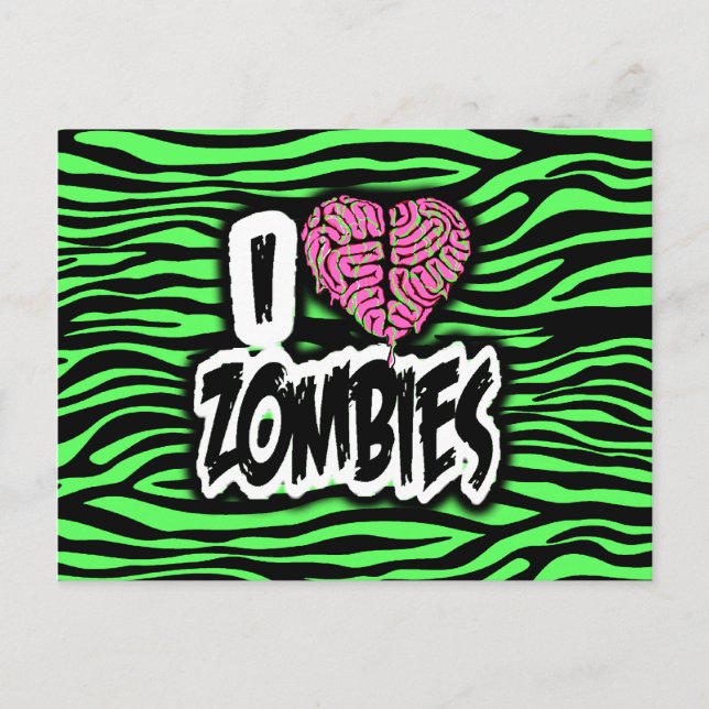 I Liebe Zombies Postkarte (Vorderseite)