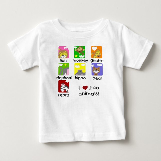 I Liebe-Zoo-Tier-Kleinkind-PulloverHoodie Baby T-shirt (Vorderseite)