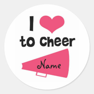 I Liebe zu Cheer - Cool Cheerleader Stuff Runder Aufkleber