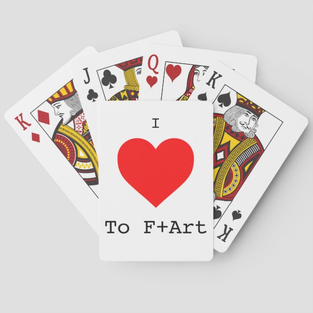 I LIEBE zu F+Art Spielkarten im F+Art Café (Rückseite)