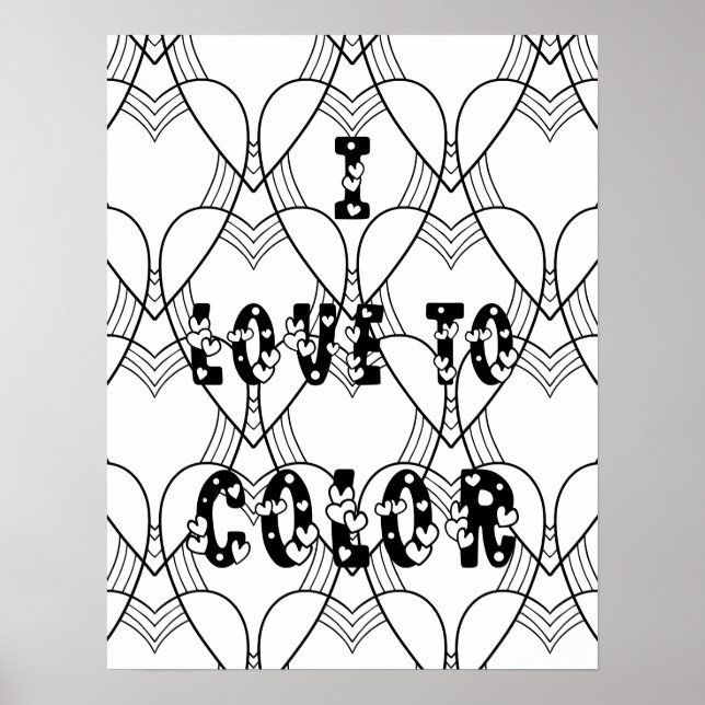 I Liebe zu Farbe - Erwachsenenfarben-Poster Poster (Vorne)