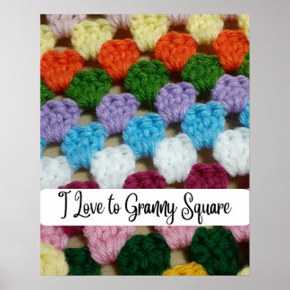I Liebe zu Granny Square Crochet Wall Art Poster