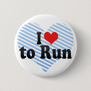 I Liebe zu laufen Button