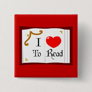 I Liebe zu lesen Button