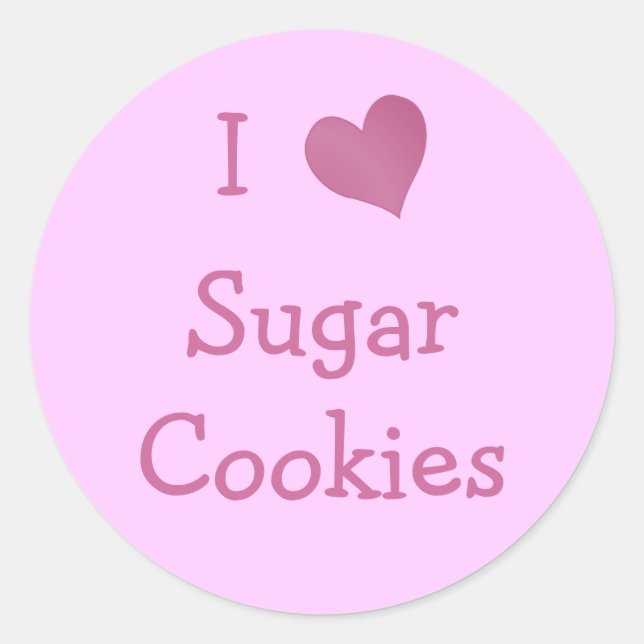 I Liebe Zucker-Cookies Runder Aufkleber (Vorderseite)