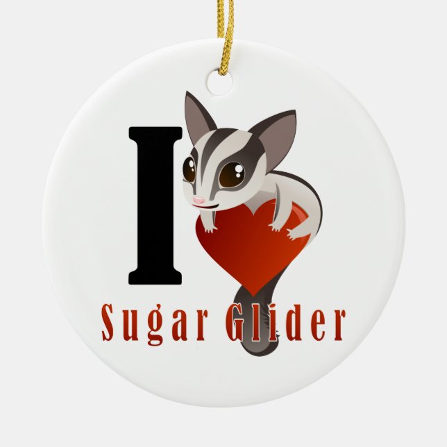 I Liebe-Zuckersegelflugzeug Keramik Ornament (Vorne)