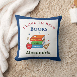 I Liebe zum Lesen von Büchern Lesen, Anpassen Kissen
