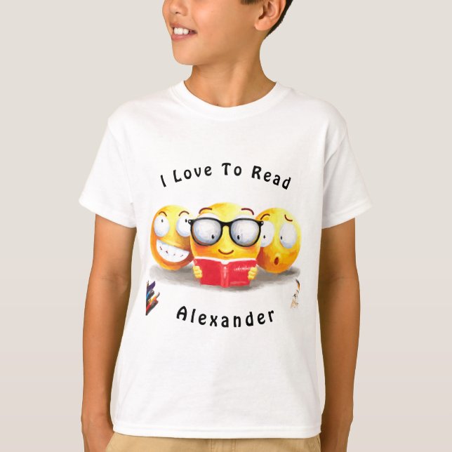 I Liebe zum Lesen von Büchern T-Shirt (Vorderseite)