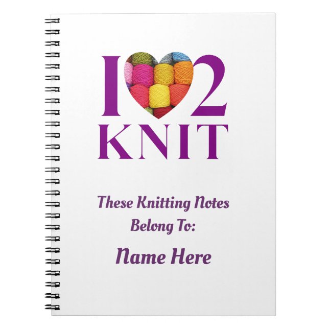 I Liebe zum Strick - Notizbuch Notizblock (Vorderseite)