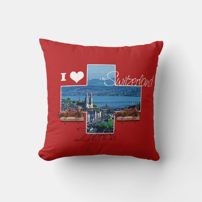 I Liebe Zürich, die Schweiz - Kissen (Vorderseite)