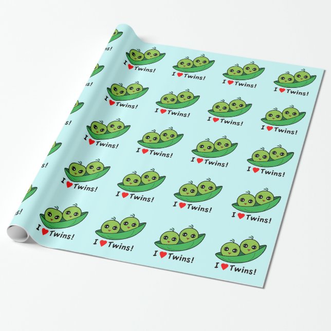 I Liebe-Zwillinge: Zwei Erbsen in einer Hülse Geschenkpapier (Ungerollt)